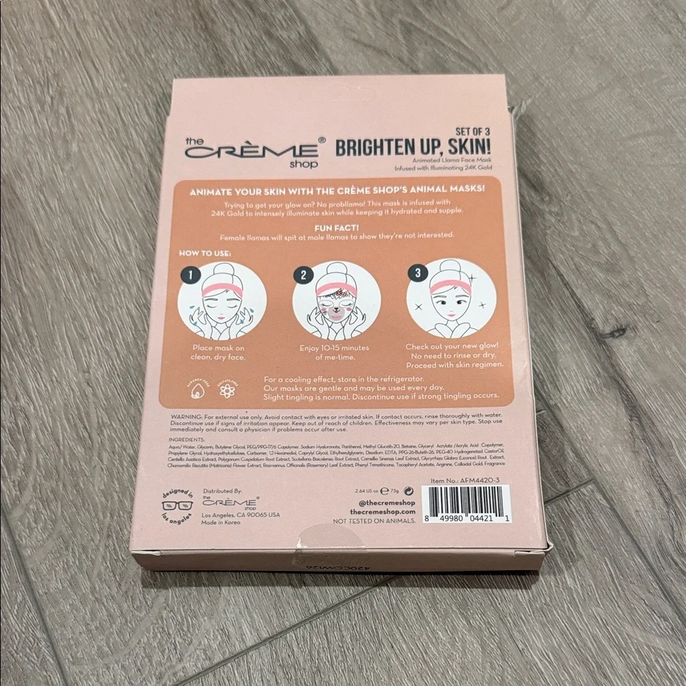 The Crème Shop Llama Face Mask - Pink and White